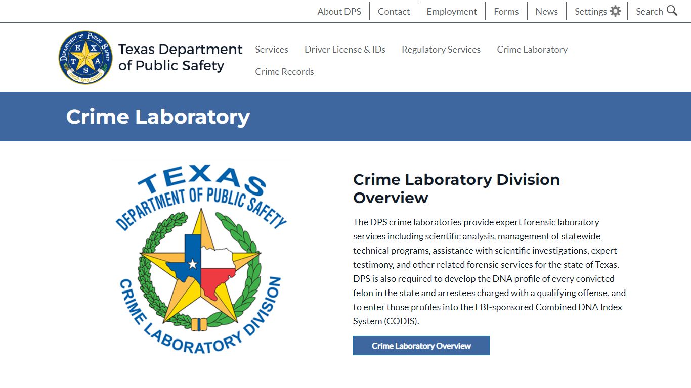 Crime Laboratory | Department of Public Safety