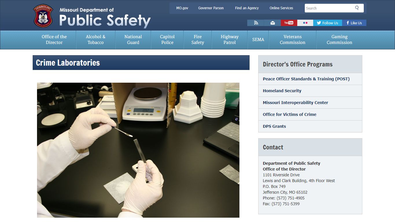 Department of Public Safety - Crime Laboratories - Missouri